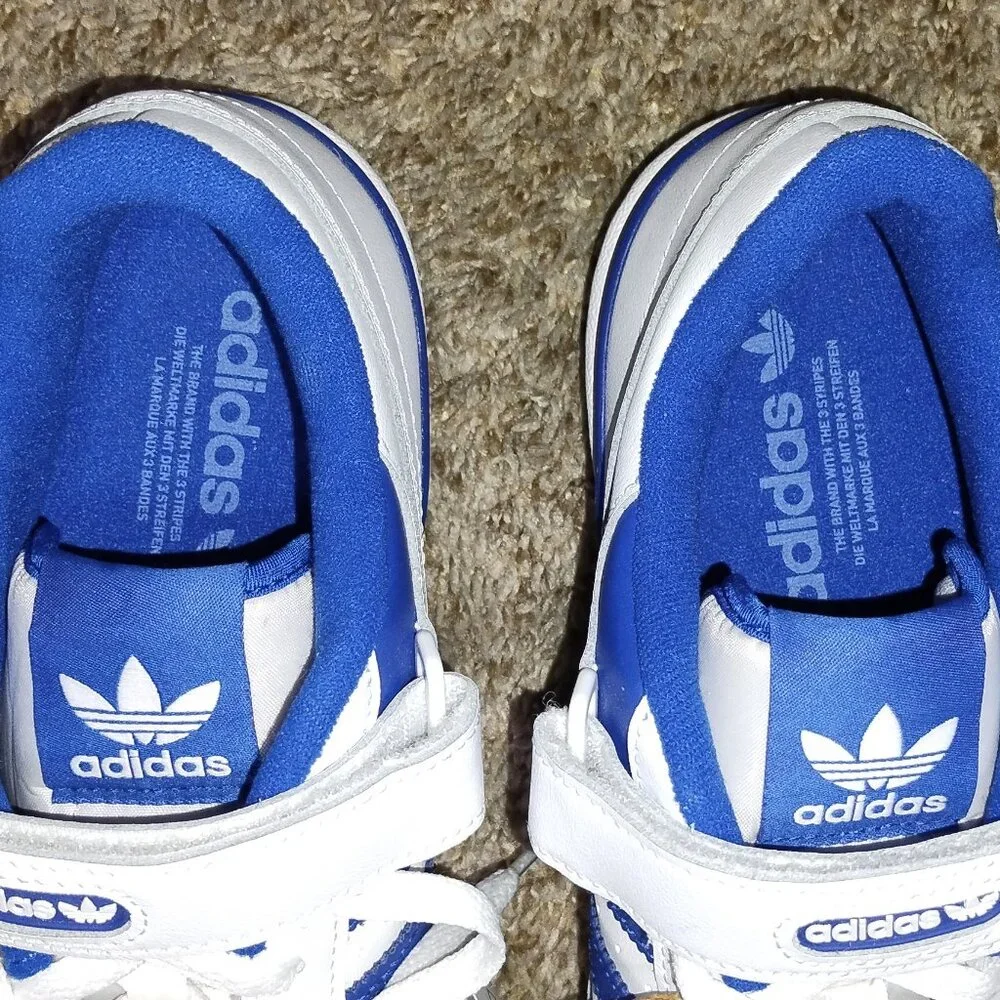 Men's Adidas White & Blue Forum Low Athletic Shoes Size US 11. NWT._6